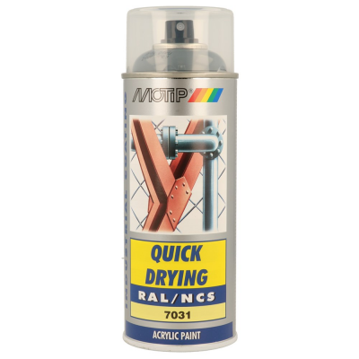 MOTIP SPUITBUS ACRYL HG RAL 7031 400ML.