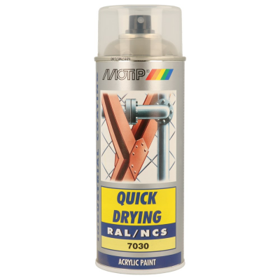 MOTIP SPUITBUS ACRYL HG RAL 7030 400ML.