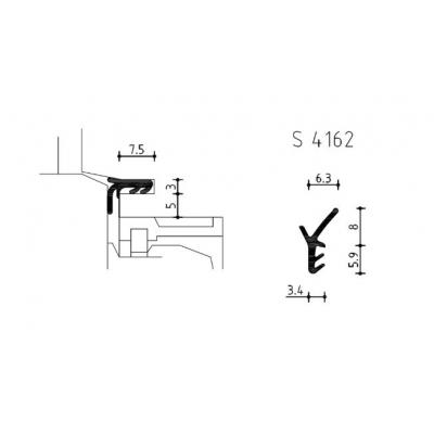DICHTING HEFSCHUIF S4162 ZWART AOB