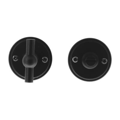 HDD WC GARNITUUR ROND RETRO PLAT ZWART