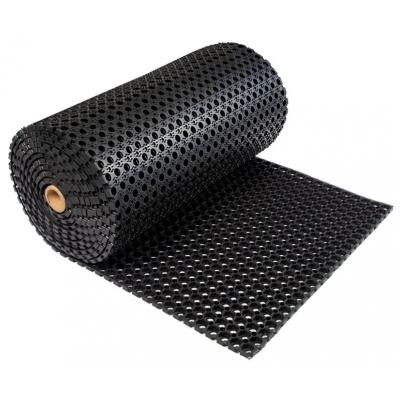 MAT RUBBER OPEN RINGEN ZWART 100CM 22MM
