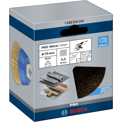 BOSCH Brosse boisseau PRO Metal clean, 70 x 0,30 mm, à filetage