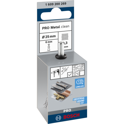 BOSCH Brosse pinceau PRO Metal clean, emmanchement droit, 25 x 0,3 mm