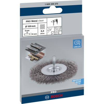 BOSCH Brosse circulaire PRO Metal clean, emmanchement droit, 100 x 0,3 mm
