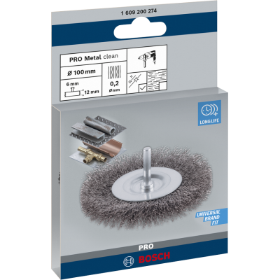 BOSCH Brosse circulaire PRO Metal clean, emmanchement droit, 100 x 0,2 mm