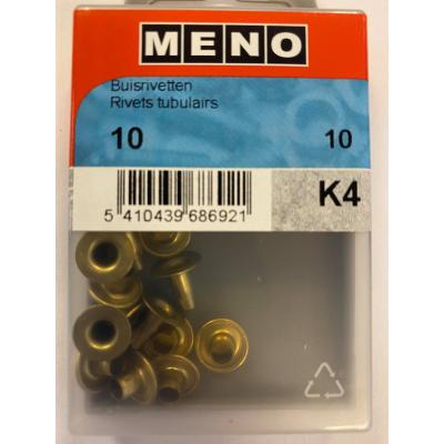 BUISRIVETTEN * 10MM MESSING/BLISTER 10ST