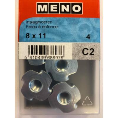 INSLAGMOER VOOR HOUT M 8X22,00X11ZN 4ST