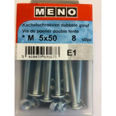 KACHELSCHROEF DUBBELE GLEUF M5X50 ZN 8ST
