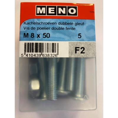 KACHELSCHROEF DUBBELE GLEUF M8X50 ZN 5ST