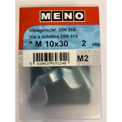 VLEUGELSCHROEF DIN316 M10X30 VERZINKT 2X