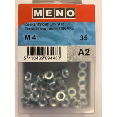 ZESKANTMOER DIN 934 M4 ZN/BLISTER 35ST