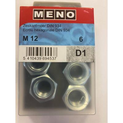ZESKANTMOER DIN 934 M 12 ZN/BLISTER 6ST