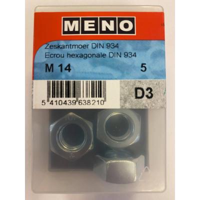 ZESKANTMOER DIN 934 M 14 ZN/BLISTER 5ST