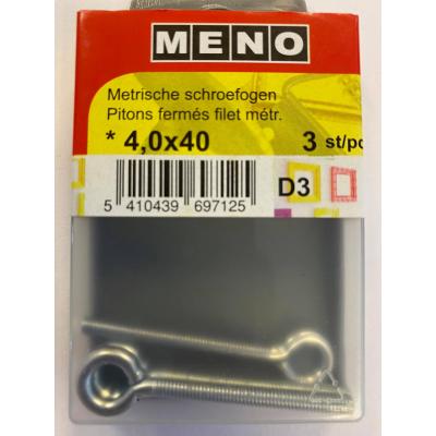 METRISCHE SCHROEFOGEN M4X40 ZN 3ST