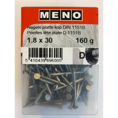NAGELS PLATTE KOP DIN 1151B 1.8X30 160G