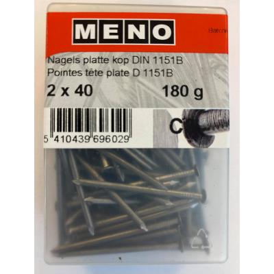NAGELS PLATTE KOP DIN 1151B 2X40 180G