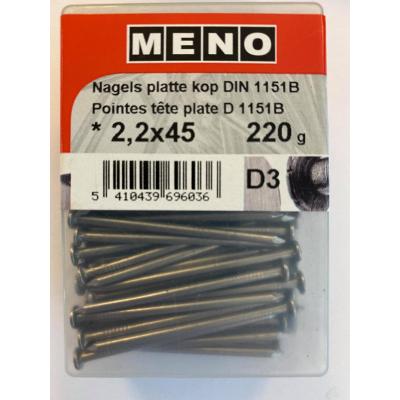 NAGELS PLATTE KOP DIN 1151B 2.2X45 220G