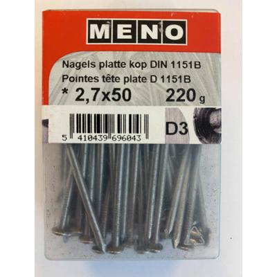NAGELS PLATTE KOP DIN 1151B 2.7X50 220G