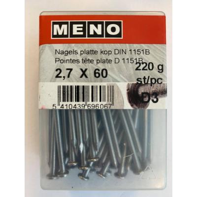 NAGELS PLATTE KOP DIN 1151B 2.7X60 220G
