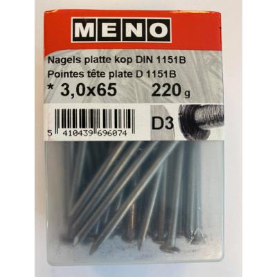 NAGELS PLATTE KOP DIN 1151B 3X65 220G
