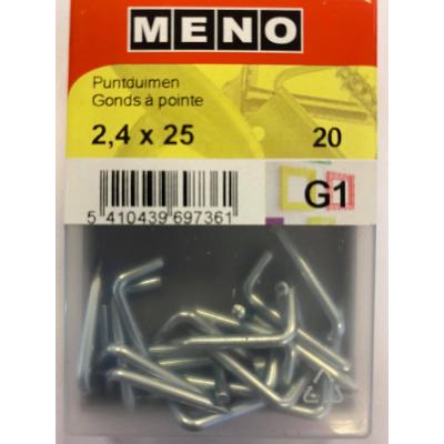 PUNTDUIM * 2.4X25 ZN/BLISTER (20ST.)