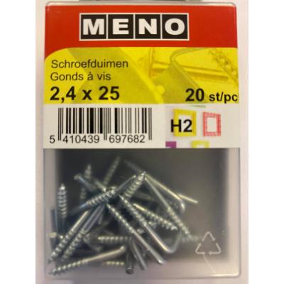 SCHROEFDUIMEN * 2.4X25 ZN/BLISTER 20ST