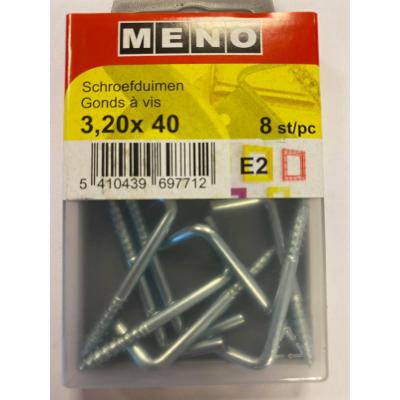 SCHROEFDUIMEN * 3.2X40 ZN/BLISTER 8ST