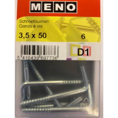 SCHROEFDUIMEN * 3.5X50 ZN/BLISTER 6ST