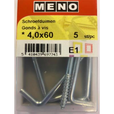 SCHROEFDUIMEN * 4,00X60 ZN/BLISTER 5ST