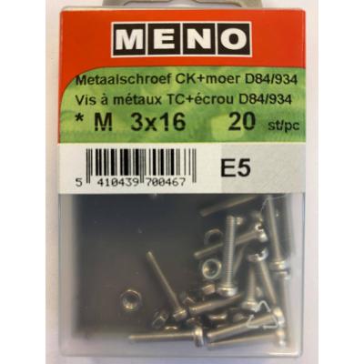METAALSCHROEF CK DIN84 M3X16 A2 20ST