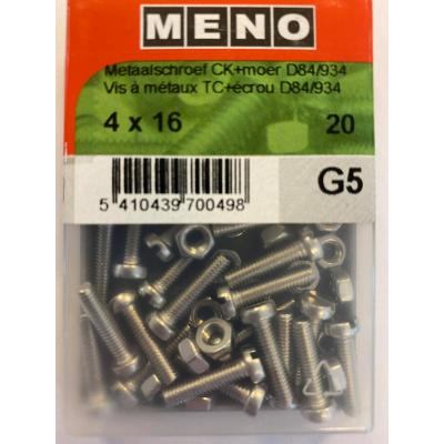 METAALSCHROEF CK DIN 84 M 4X16 A2 20ST