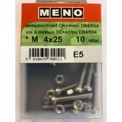 METAALSCHROEF CK DIN 84 M 4X25 A2 10ST