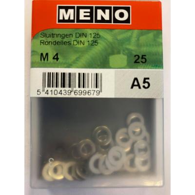 SLUITRINGEN DIN 125A M 4 INOX A2 25ST
