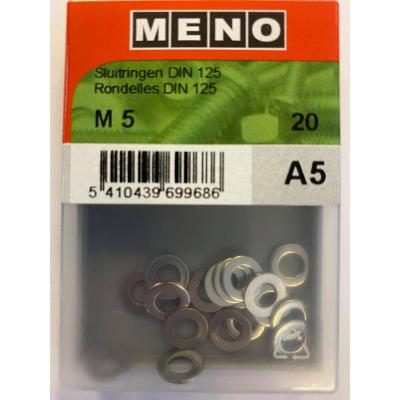 SLUITRINGEN DIN 125A M5 INOX A2 20ST