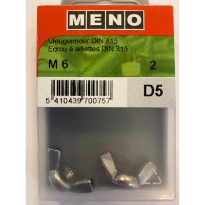 VLEUGELMOER AMER.VORM M 6 INOX A2 2ST