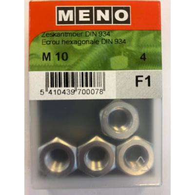 ZESKANTMOER A2-70 DIN934 M10/BLISTER 4ST