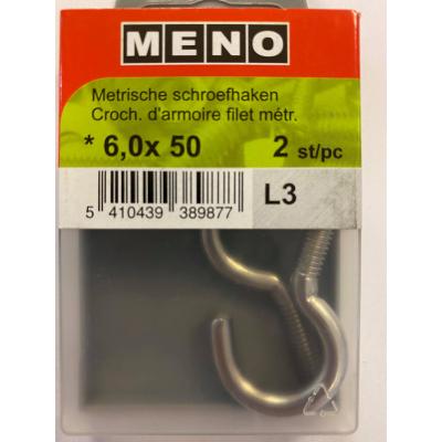 METR. SCHROEFHAKEN M6X50 INOX A2 2ST
