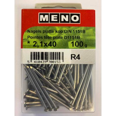 NAGELS PLATTE KOP DIN1151 2.1X40 A2 100G
