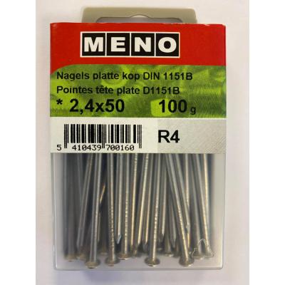 NAGELS PLATTE KOP DIN1151 2.4X50 A2 100G