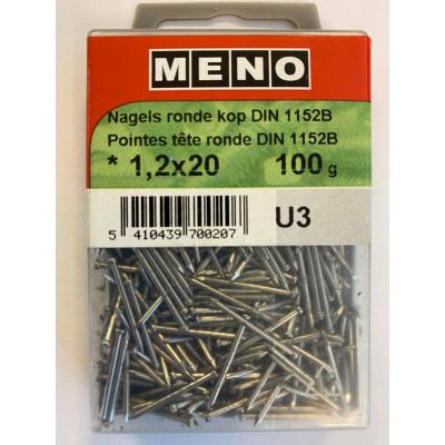 NAGELS RONDE KOP DIN 1152 1.2X20 A2 100G