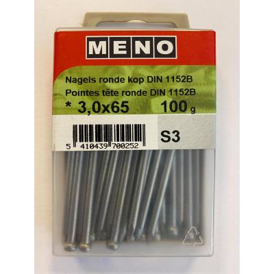 NAGELS RONDE KOP DIN 1152 3X65 A2 100GR