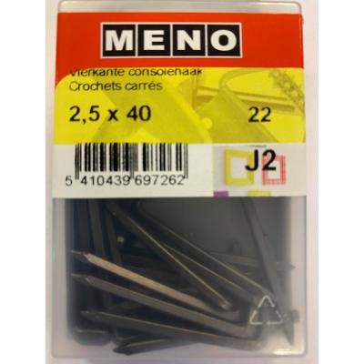 VIERKANTE CONSOOLHAAK GEHARD 2.5X40 22ST