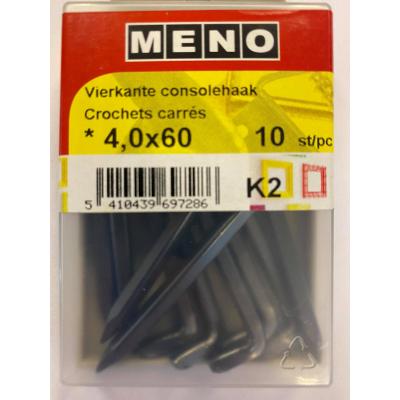 VIERKANTE CONSOOLHAAK GEHARD 4X60 10ST