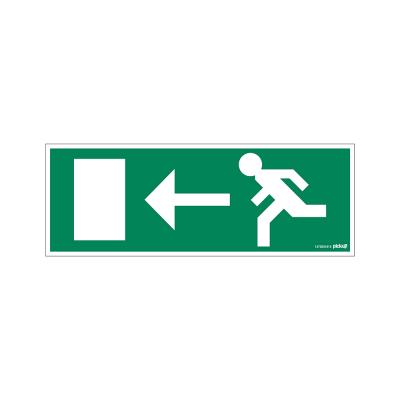PICTOGRAM 330X120 NOODUITG.PIJL LINKS