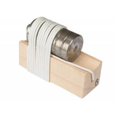 Plomb de maçon cylindrique monté sur bloc 800gr.