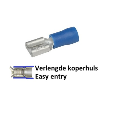 V-STEKKERHULS (VPE) 2.50 QMM-6.3MM BLAUW