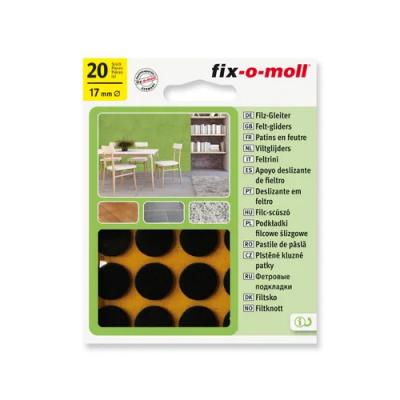 FIX VILTGLIJDER ZK 17MM BRUIN 20ST. 7507