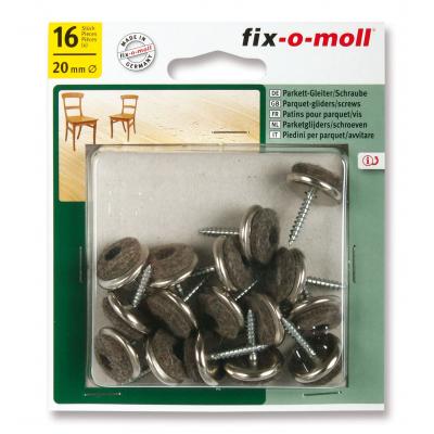 FIX PARKETGLIJDER WOL+SCHROEF 20MM 16ST.