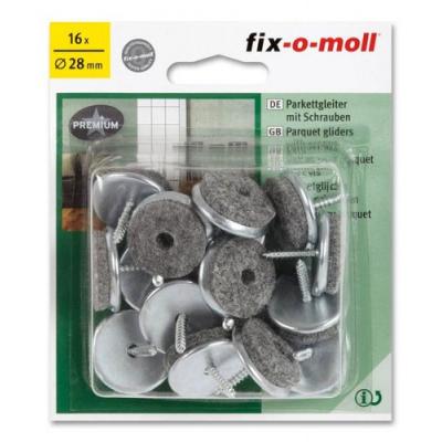 FIX PARKETGLIJDER+SCHROEF 28MM. 16ST.