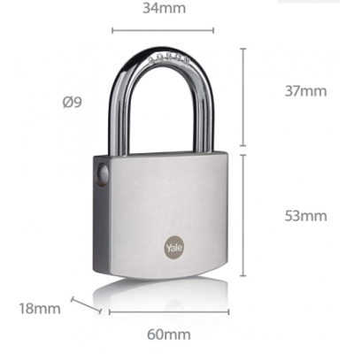 YALE HANGSLOT MESSING 60MM.